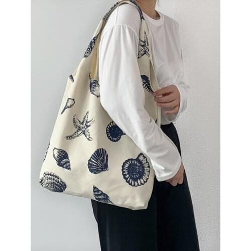 Women Canvas Shoulder Bag Extra Large Capacity Handbag Beach Bags Book Bag Female Big Tote Ladies Shell Ins Canvas Shopping Bag