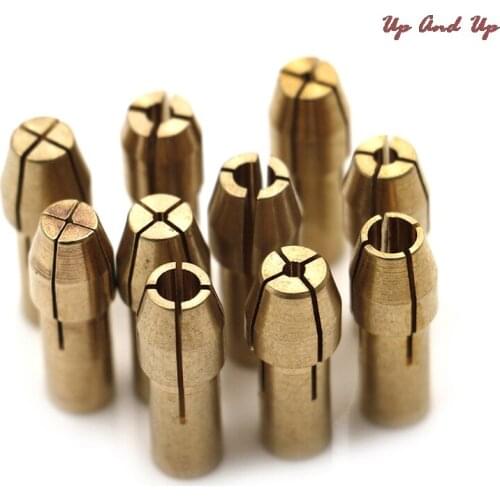 10Pcs Mini Drill Chucks Adapter 0.5mm-3.2mm Dremel Mini Drill Chucks Chuck Adapter Micro Collet Brass For Power Rotary Tool