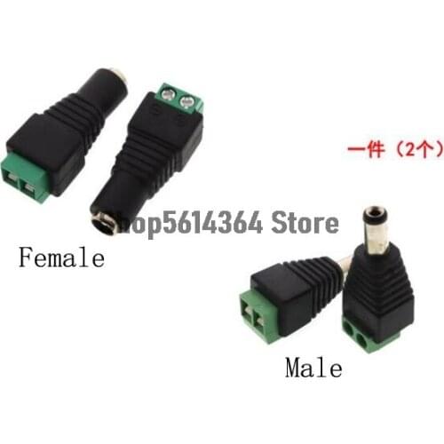 2pcs 5.5x2.1mm 5.5x2.5mm Male/Female DC Power Jack Adapter Terminal Connector for CCTV Security Camera