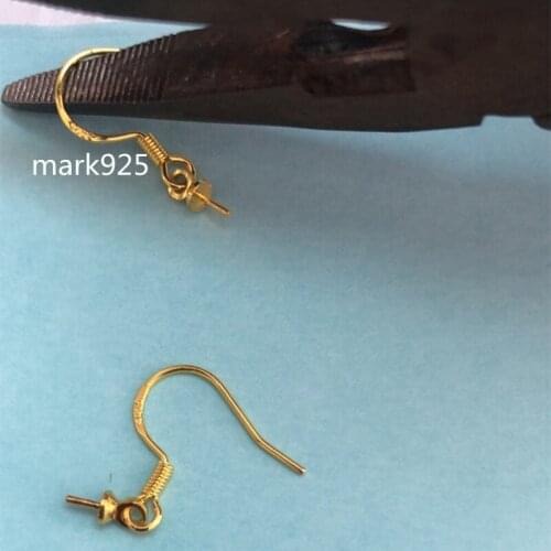 20-50Pcs Silver Gold Earring Hook Wire Charm Rings Pin Can Be Used For Pearl Earring Clasps Base For DIY Making Jewelry Findings