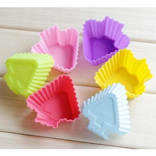 3.6cm MINI pine tree-shaped Silicone Muffin Cake Cupcake Cup Cake Mould Case Bakeware Maker Mold Tray Baking Jumbo SN1793