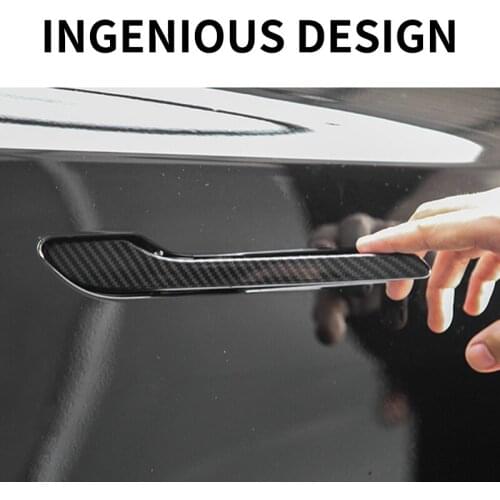 4Pcs For Tesla Model 3 / Y 2017-2021 Car Door Handle Cover Wrap Kit Protector Sticker Decal Premium Durable ABS Car Accessories