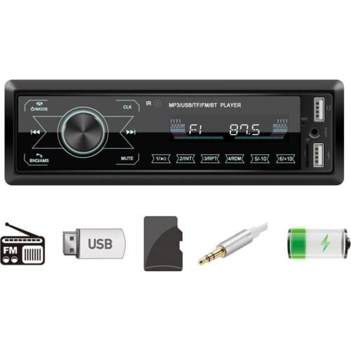 M10 In-dash Dual USB Car Stereo MP3 Player Handsfree Bluetooth AUX FM Radio Receiver Head Unit for Car Center Control