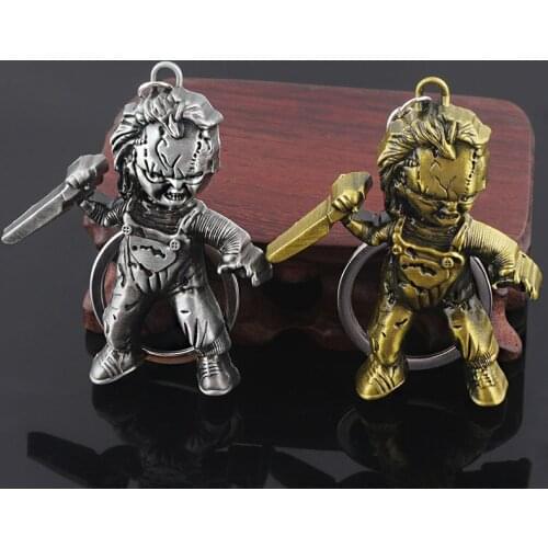 Horror Seed Of Chucky Keychain Childs Play Hand Knife Chucky Figure Key Chain Keyring for Women Men Halloween Jewelry