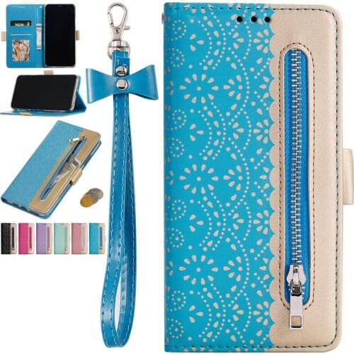 For Huawei P20 P30 P40 Mate 30 Pro P Smart Honor 10 Lite 20 Pro 8A 8S Nova 5T 5 Floral Print Case with Zipper Card Holder Slot