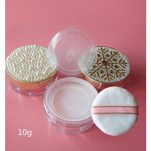 10g Loose Powder Case elastic mesh with puff or brush Empty powder compact empty case DIY Travel Makeup Packaging Container Jar