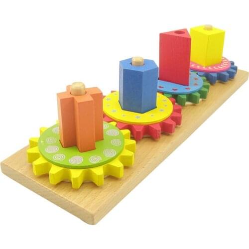 Kids Geometric Gear Building Blocks Shape Cognition Matching Board Puzzle Toy Toddler Early Education Toys