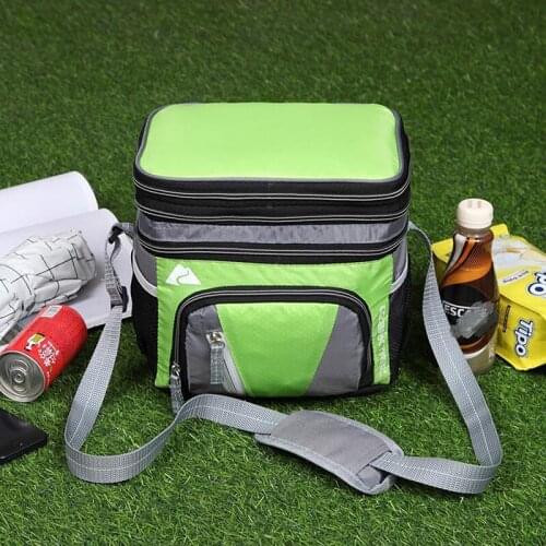 Double-layer Ice Pack Waterproof And Leak-proof Insulation Bag Multi Function Nylon Cloth Portable Lunch Bag Fresh Lunch Box