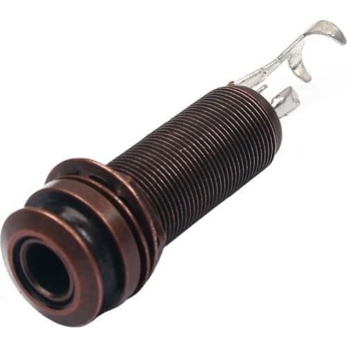 Guitar Bass Output End Pin Endpin Jack Socket Copper for Electric Guitar Brass Threaded Cylinder Style 6.35mm 1/4'Mono