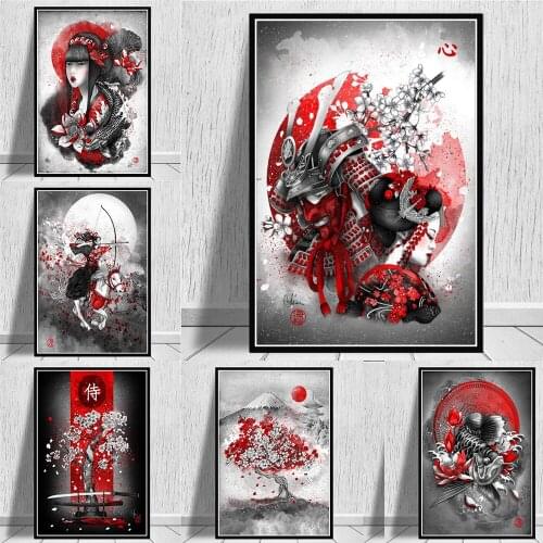 Japanese Style Ukiyo Canvas Painting Wall Art Abstractions Retro Picture For Living Room Posters And Prints Home Decor Cuadros