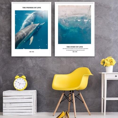 Minimalist dolphin Nordic Posters Diamond Painting DIY 5D Cross Stitch Full Square/Round Diamond Embroidery Mosaic Home Deco