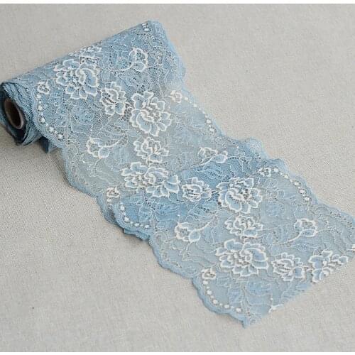 MLAEY 2Yards Blue Exquisite Elastic stretch Lace Trim High Quality Lace Fabric DIY Craft&Sewing Dress Clothing Accessories
