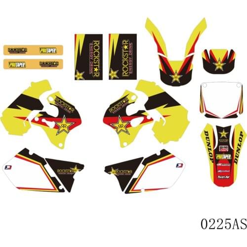 Full Graphics Decals Stickers Motorcycle Background Custom Number Name 3M For SUZUKI RM125 RM250 RM 125 RM 250 1996 1997 1998