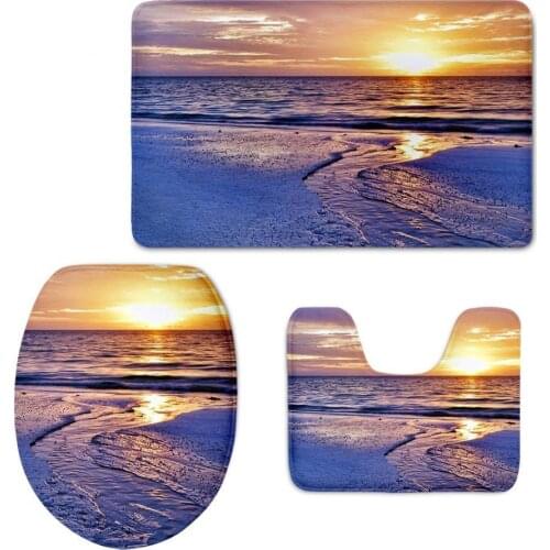 Printed Bathroom Floor Carpets Home Decor Lid Pads Area Rugs Non-slip Resistence Soft Mats