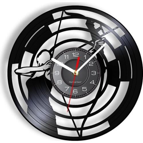 Archery Themed Vinyl Record Wall Clock Boogschieten Sports Laser Cut Longplay Wall Watch Vintage Illuminated Decor Glow In Dark
