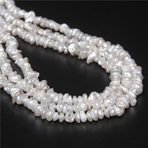 Irregular Natural Chips Pearl Beads Random Shape White Genuine Freshwater Pearl For Jewelry Making DIY Accessories 8x10mm 14