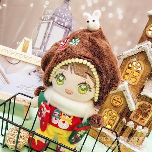 New arrival 6pc/set 20CM star idol Plush Doll Winter Suit Doll Accessories Birthday Present Replaceable Clothes Toys Gift