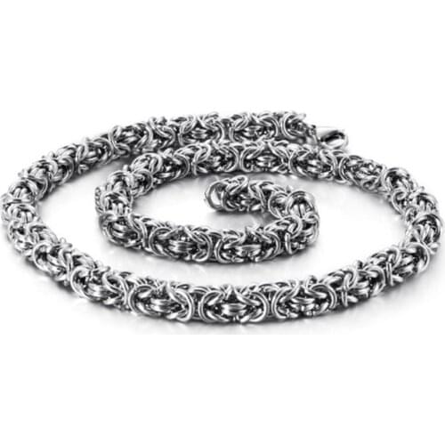 6/8/10MM Wholesale New Stainless Steel Silver Color Byzantine Link Chain Mens Womens Handmade Necklace Or Bracelet Jewelry 7-40"