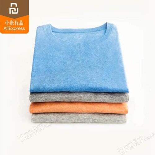 4 color original xiaomi mijia cotton wild short-sleeved T-shirt simple wild skin-friendly mens summer short-sleeved smart home