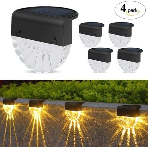 Outdoor Solar Deck Light Waterproof LED Solar Fence Lights for Patio Stairs Yard Step Landscape Lighting Garden Decoration
