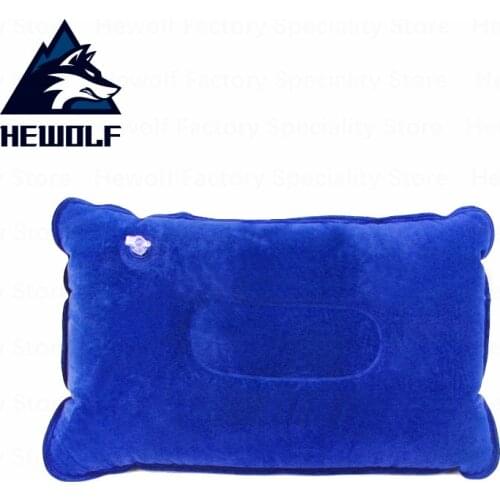 Hewolf Portable Pillow Air-inflatable Comfortable Pillow High Grade Suede Pillow Travel Long Journey Rest By Plane Lunch Break