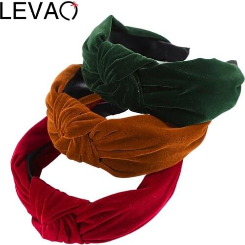 LEVAO Knotted Headband Of Flannel Women Elegant Hairband Bezel Turban Girls Headwear Simplicity Hair Accessories Hair Hoop