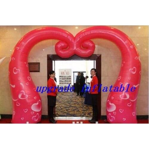 Attractive inflatable wedding arch,archway gate,heart shaped arch with 63CM base blower free standing for events
