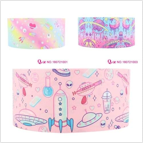 Q&N ribbon 16mm 22mm 25mm 38mm 50mm 75mm ocean printed grosgrain ribbon webbing 50yards/roll for headband