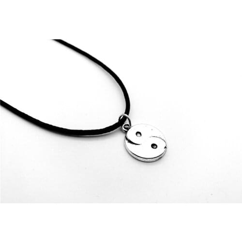 Lucky Cute Chinese style Taiji Bagua pendant Necklace Skyrim Fantastic Ying Yang Tai Chi Gossip Leather Rope Necklace jewelry