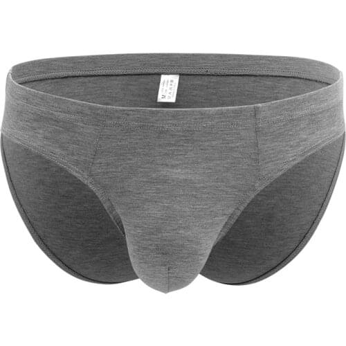 Sexy Underwear Men Briefs Shorts Solid Bamboo Fiber Panties Man Low Waist U Convex Pouch Underpants Cueca masculinas S-XL