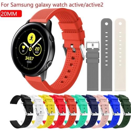 Silicone Watchband For Samsung galaxy watch active/active2 20MM Quick Release Straps Galaxy Watch 42mm Gear S2 Huami Youth Band