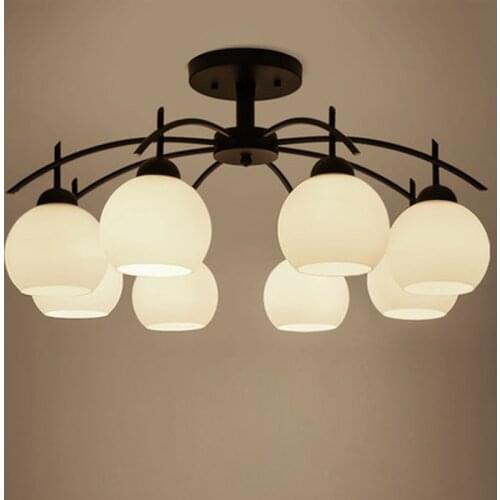 Nordic Minimalism Lustre LED Chandelier Lighting Living Room Modern Simple Frosted Glass Ball Shades Chandelier