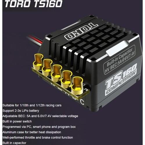 SKYRC TORO TS160A Aluminum Competition Brushless Sensored ESC For 1/10 1/8 RC Racing Car Parts