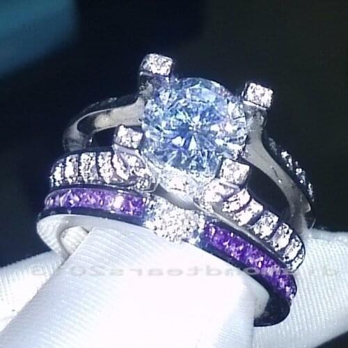 Sz5-11 Noble Jewelry 10kt white gold filled AAA CZ Simulated stones Diamonque Wedding Engagement Women Ring For lovers gift