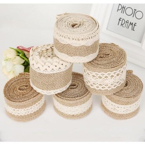 Fabric lace trim 2M linen lace for craft home decora festival DIY handcraft sewing accessories material supply