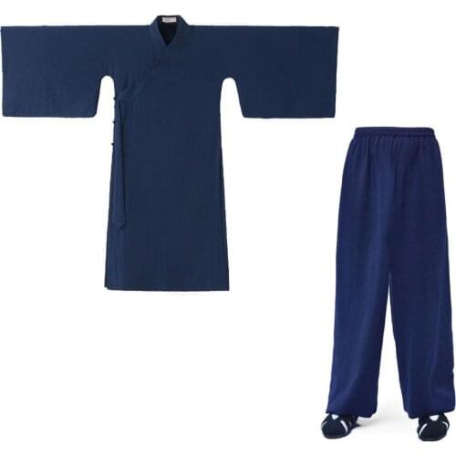 UNISEX 22color High Quality Taoist Robe+Pants Wudang Clothing Taoism Uniforms Kung fu Wushu Suits