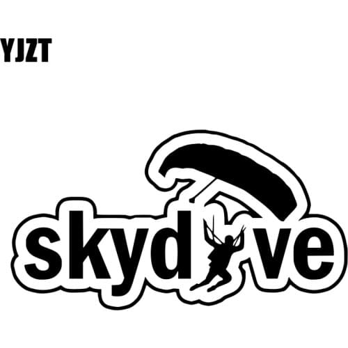 YJZT 15.7*8.4CM Interesting Skydive Silhouette Car Sticker Vinyl High Quality Decor C12-0736