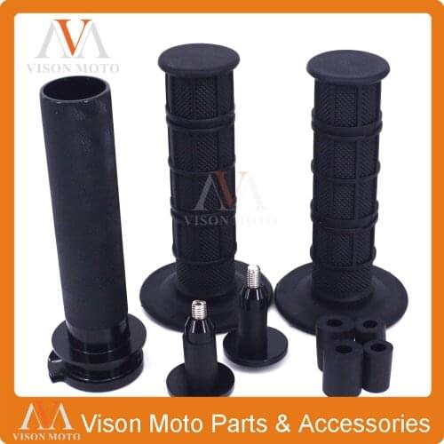 Billet 7/8" 22MM Throttle Clamp Twist Tube & Handlebar Cap Plugs & Grips For HUSQVARNA FC250 FC350 FC400 FC450 2014 2015 04 05