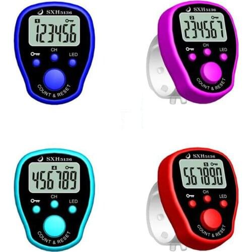 1PC New Stitch Marker Row Finger Counter LCD Digital Display With Light For Sewing Knitting Weave Buddha Pray Soccer Accessories