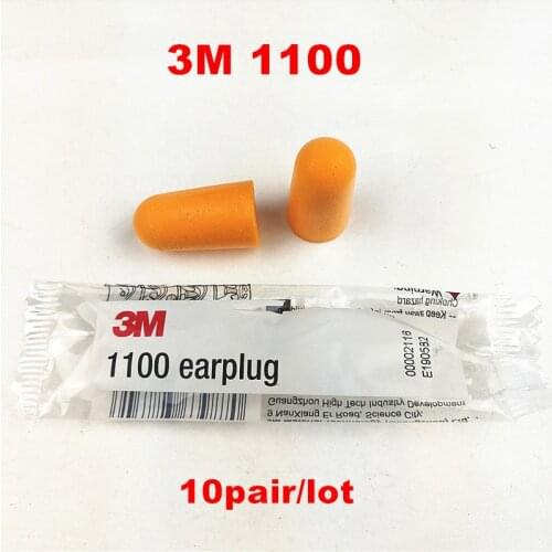 10pairs/lot 3M 1100 Disposable Ear Plug Foam Noise Reducer Free Shipping