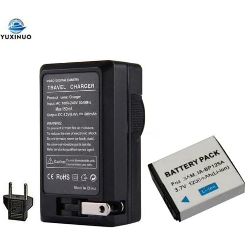 1200mAh IA-BP125A IABP125A Camera Battery + AC Charger for SAMSUNG HMX-QF20 HMX-QF30 HMX-QF300 HMX-M20 HMX-Q10 HMX-Q1 HMX-M20