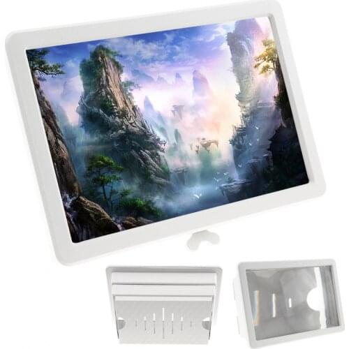 2X White Acrylic + ABS Portable Extension-type 3D Video Mobile Phone Screen Magnifier with Mobile Phone Bracket