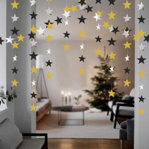 4M Five-pointed Star Pull Banner Garland Pull Flag Wedding Anniversary Party Kids Birthday Decoration Supplies