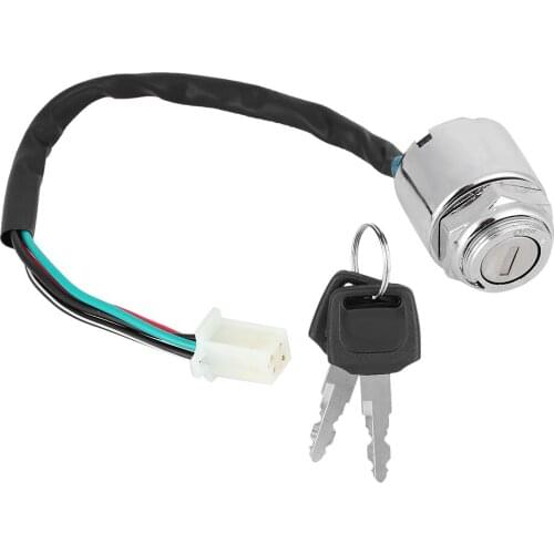 4 Wire Ignition Key Switch Lock Ignition Lock Switch Universal for ATV Quad 4-Wheeler Replacement Ignition Switch