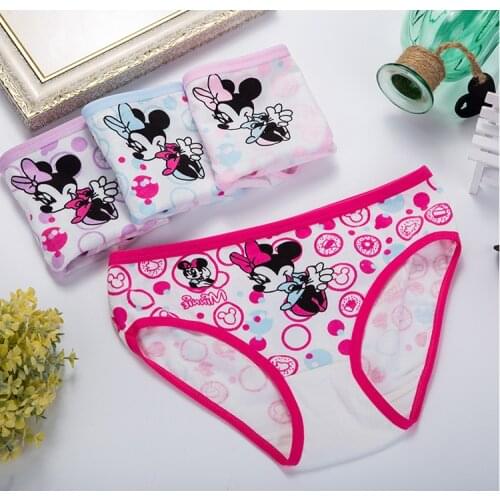 4pcs/Lot Minnie Mouse Girls Briefs Panties Female Child Modal Underwear Cartoon Printing Kids Brief Panties Underpants 2-10Y