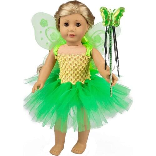 40cm Doll Clothes for Baby Doll Butterfly Dress Set for 18 Inch Girl Doll Dress Crown Magic Wand Accessories