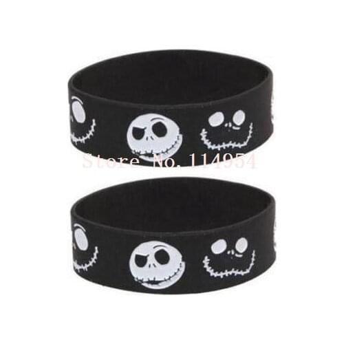New 50 pcs Popular Nightmare Before Christmas Wristband Silicone Bracelets For Man Women