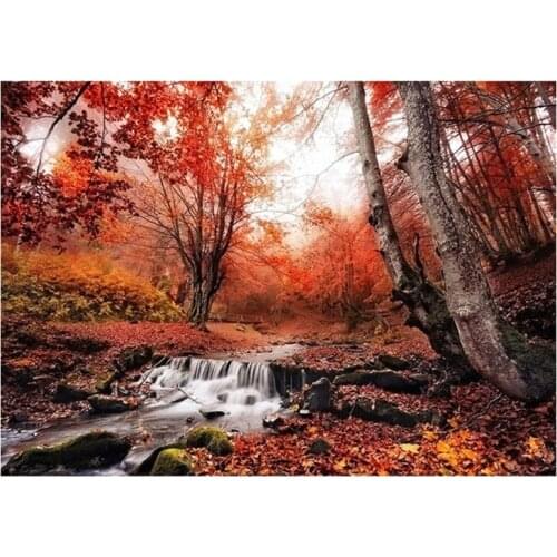 5D Diy Diamond painting Maple Scenery Full Round square Diamond embroidery Cross stitch mosaic home decortion PaintingsZP-3609