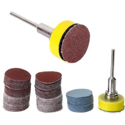 100pcs Abrasives Sanding Discs + 1"Hook & Loop Sanding Pad With 1/8inch Shank Polishing Tools Set