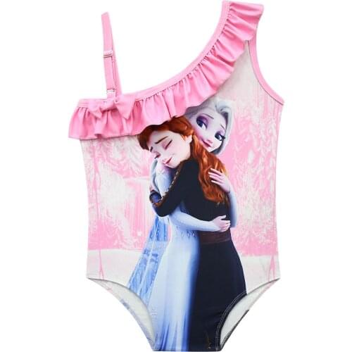 Disney Frozen Baby Kids Girls Swimsuit One Piece Summer Elsa Printed Bikini Bathing Suit Beach Swimwear Toddler Kids Wear